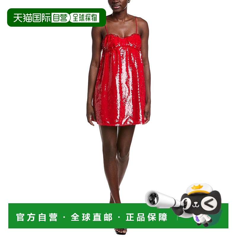 自营GANNI Sequin Mini Dress - red 美国奥莱直发