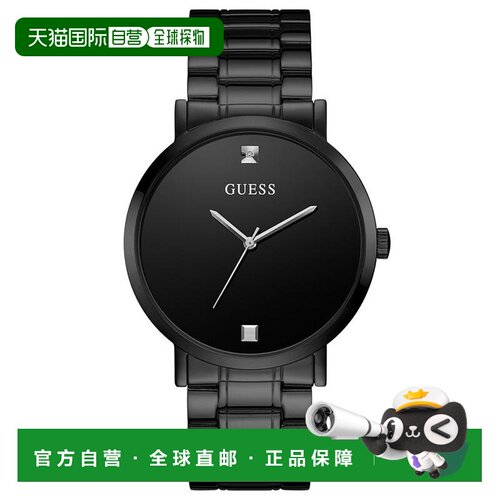 【美国直邮】GUESS|男士钻石点缀黑色不锈钢手链【付后1h可退】
