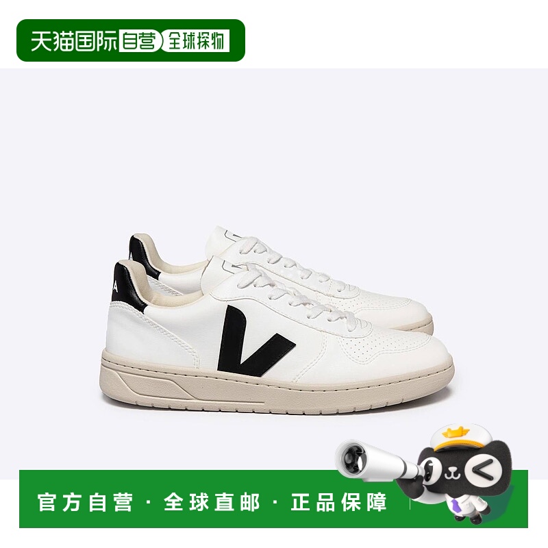自营 veja男式V-10 Cwl运动鞋Whte/黑色-Whte/黑色 美国奥莱直发