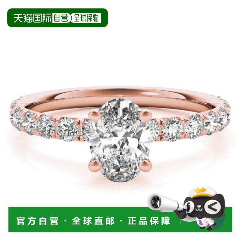 自营 pompeii31 1/2 克拉椭圆形钻石订婚戒指 14k 白金或玫瑰金