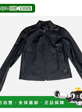 自营 Bally 6230542 Black Lamb Leather Bomber Jacket - black