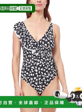 自营Profile by Gottex 夏季 V 领连体泳衣 - 黑色 美国奥莱直发