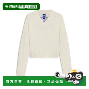 自营 hugo boss后身V领毛衣Happy HUGO心形图案 美国奥莱直发