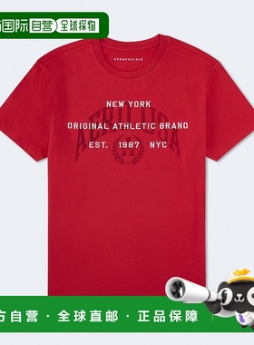 自营Aeropostale Usa Arch图案T恤-浅红色636 美国奥莱直发