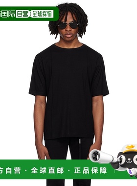 1h可退 香港直邮潮奢 Peter Do 男士 黑色 Creased T 恤 PDCOREU4