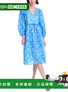 自营Ro's Garden Printed Midi Dress - blue 美国奥莱直发