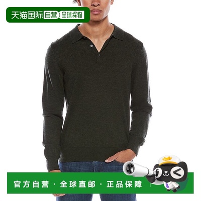 自营mette梅特 梅里诺羊毛翻领毛衣-绿色 美国奥莱直发针织衫