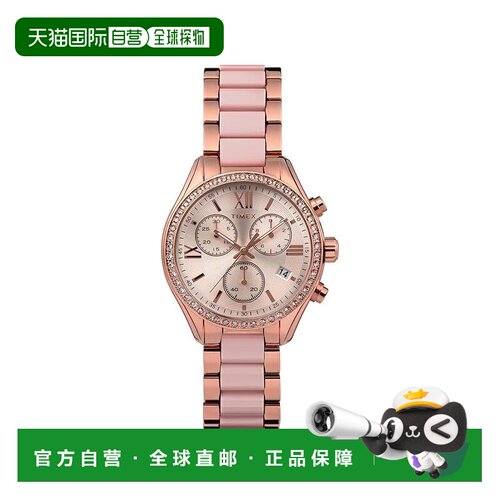 自营Timex Chronograph Quartz Crystal Ladies Watch - rose gol