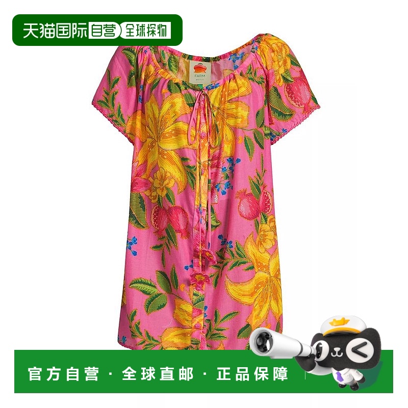 1小时内可退 【美国直邮】farm rio 女士 连衣裙短袖精致
