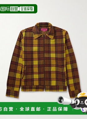 1h可退 香港直邮潮奢 The Elder Statesman 男士 Ian 格纹羊绒短