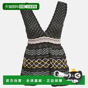 自营M Missoni Black Patterned Knit Sleeveless Sweater Top -