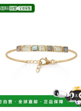 自营 liv oliver18k 金拉长石多祖母绿切割手镯 - 金 美国奥莱直