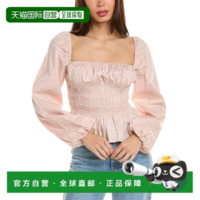 自营 STAUD Jules 上衣 - 粉色 泡泡袖女装美国直发奥莱