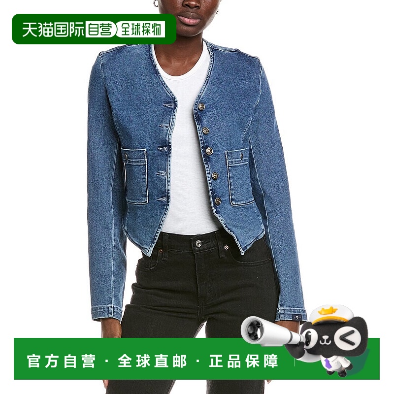 自营7 for all mankind7全人类无领夹克-蓝色 美国奥莱直发