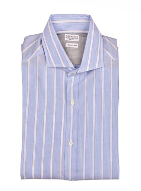 自营Brunello Cucinelli Cotton Men's Shirt - light blue 美国