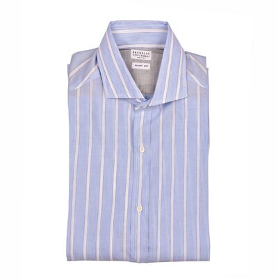 自营Brunello Cucinelli Cotton Men's Shirt - light blue 美国