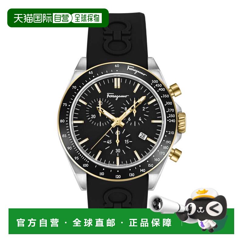 自营salvatore ferragamoFerragamo Urban Chrono 硅胶腕表 - 黑/