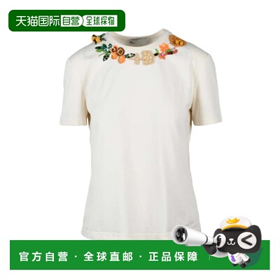 自营tory burchShort-Sleeved Crew Neck T-shirt - white 美国奥