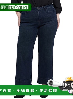 自营 NYDJ Teresa Obsidian Blue Wide Leg Jean - brown 美国奥