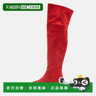 自营Jimmy Choo Red Suede Rise 50 Knee Length Boots - red 美