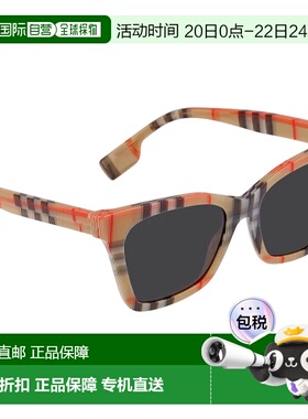 自营Burberry Dark Grey Cat Eye Ladies Sunglasses BE4346 3944