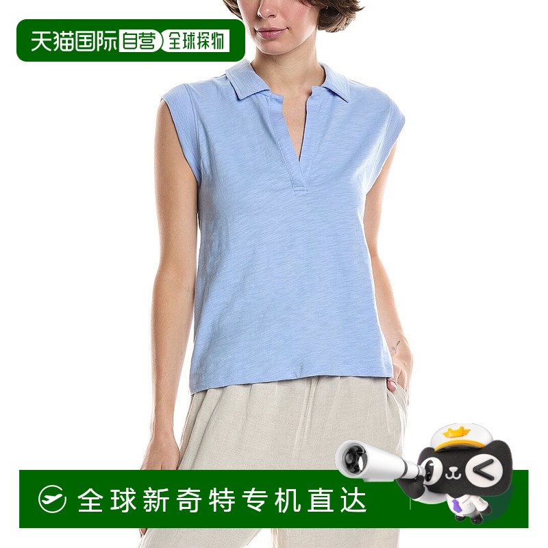 自营 Lilla P帽子袖翻领衬衫-蓝色 【美国奥莱】直发