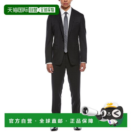 自营canali羊毛混纺西装-黑色2pc Channels 美国奥莱直发