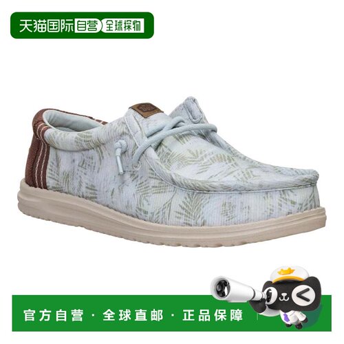 自营Hey Dude Wally 45244-3bl Mens Harbor绿色水洗棕榈休闲鞋ME