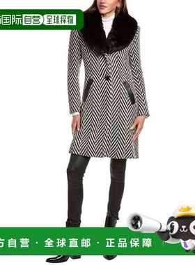 自营Via Spiga Wool-Blend Coat - black 美国奥莱直发