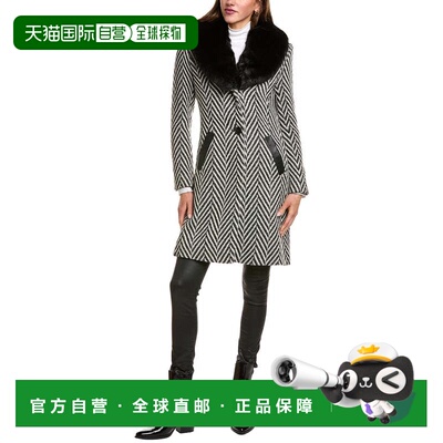 自营Via Spiga Wool-Blend Coat - black 美国奥莱直发