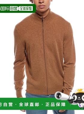 自营Amicale Cashmere Plaited Zip Cashmere Zip Sweater - tan