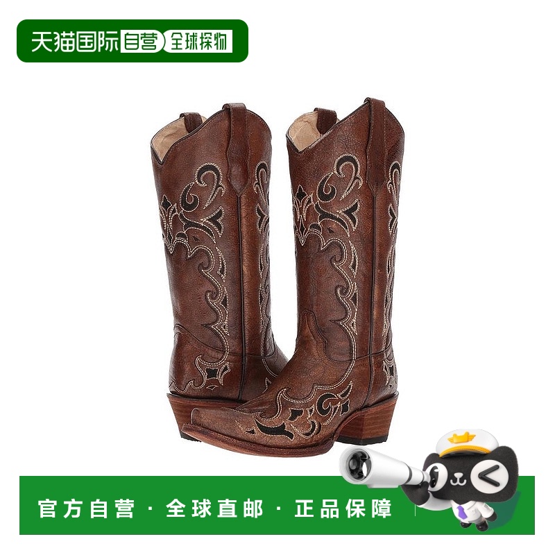 1h可退 【美国直邮】Corral L5247 女靴 时尚真皮西部装饰靴 舒适