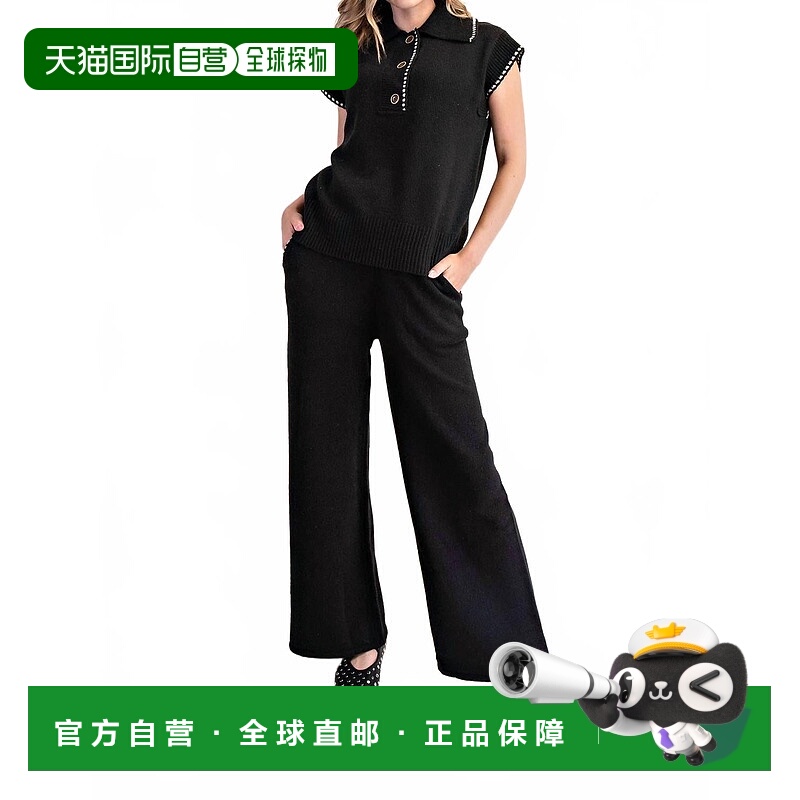 自营glamPolo Collar Knit Sleeveless Sweater Top Camille In B