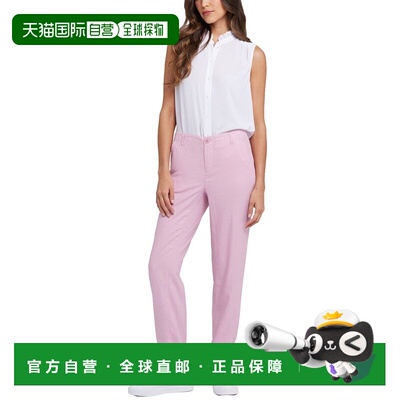 自营NYDJ Marilyn Pink Nectar Linen-Blend Trouser - pink 美国