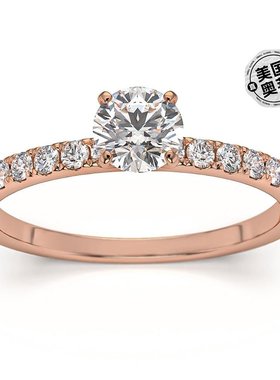 pompeii31/2 克拉圆形切割钻石订婚戒指（白金或玫瑰金） - 10k