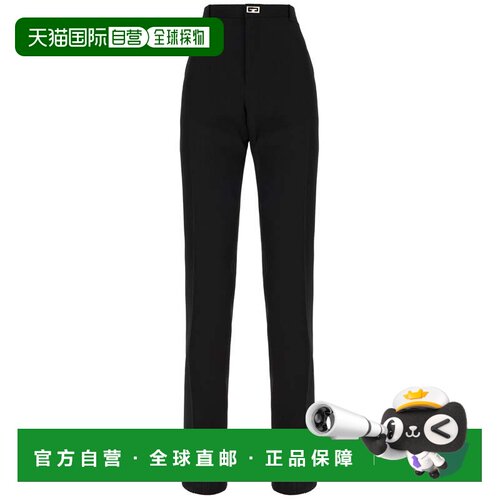自营givenchy合身剪裁的羊毛直筒裤-黑色 美国奥莱直发