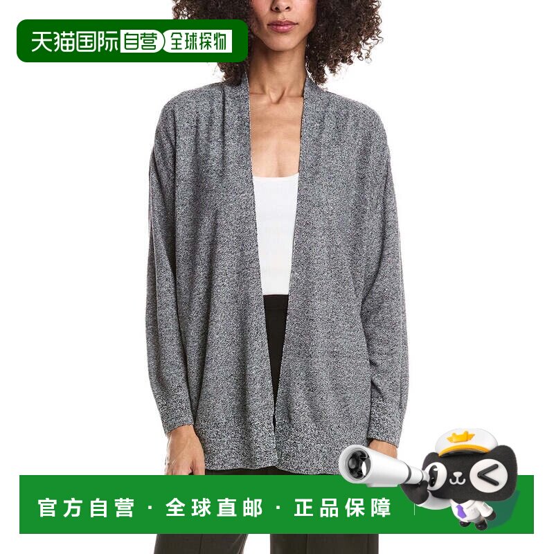 自营EILEEN FISHER长款亚麻混纺开衫-黑色 美国奥莱直发