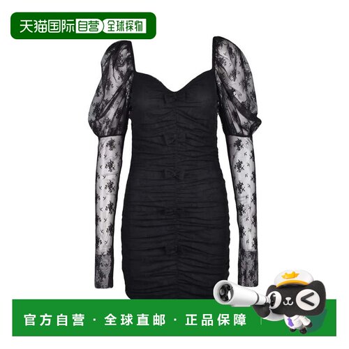 自营aniye byRuched Voile Sheath Dress - Black - black 美国奥