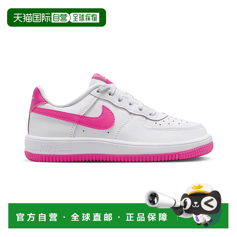 自营Nike Force 1 Low 'White Laser Fuchsia' Little Kids' Shoe