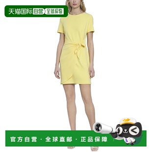 自营Donna Morgan裹身迷你连衣裙-柠檬色 包臀裙【直发美国奥莱】