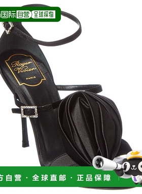 自营 Roger Vivier缎面凉鞋-黑色 美国奥莱直发新款高跟时尚百搭