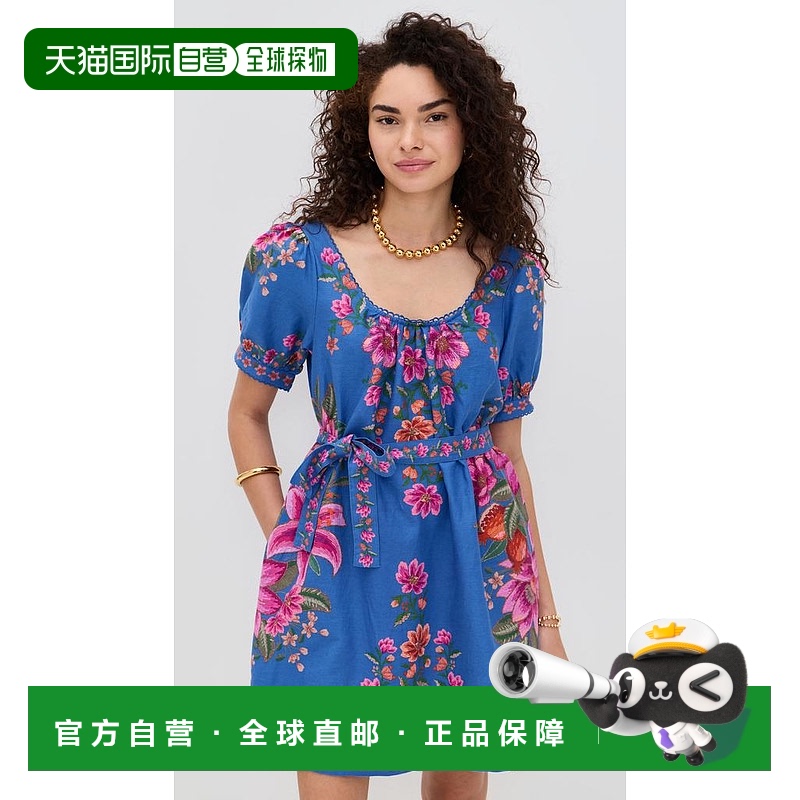 1h可退 【美国直邮】farm rio 女士 连衣裙新款亚麻印花