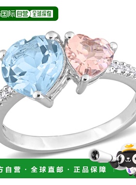 自营 mimi & max2 5/8 CT TGW 天蓝色托帕石和摩根石配 1/10 CT T