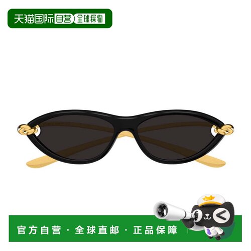 自营bottega veneta黑色BV1390S签名图标猫眼太阳镜-黑色 美国奥