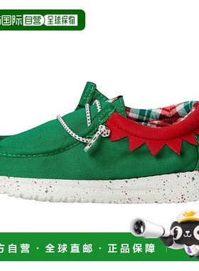 自营Hey Dude Wally Holiday Elf Green / Red  42147-3XX Toddle