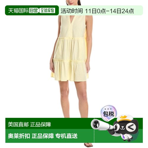 自营Michael Stars Sandra Linen-Blend Mini Dress - yellow 美