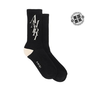 袜子 黑色 Stack 美国奥莱 直发 Logo Amiri
