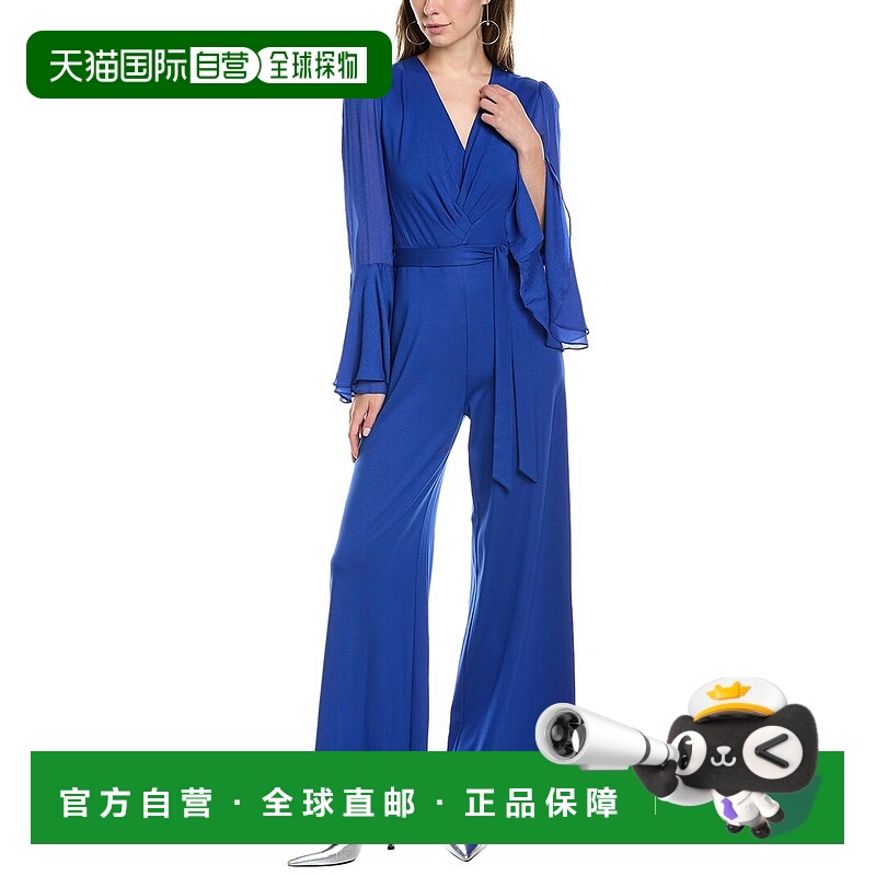 自营 Diane von Furstenberg Shing 真丝混纺连身裤 - 蓝色 美国