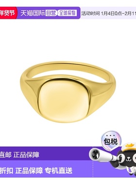 自营 adornia14k 镀金方形图章小指戒指 - 金色 美国奥莱直发