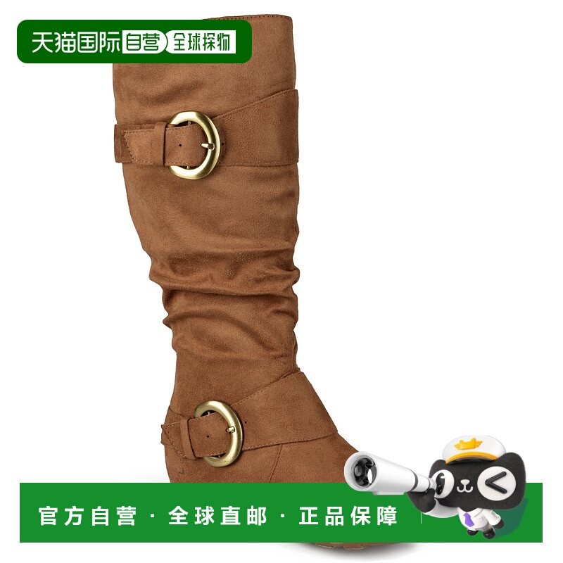 自营Journee Collection 女式宽小腿 Jester-01 靴子 - 驼色 美国